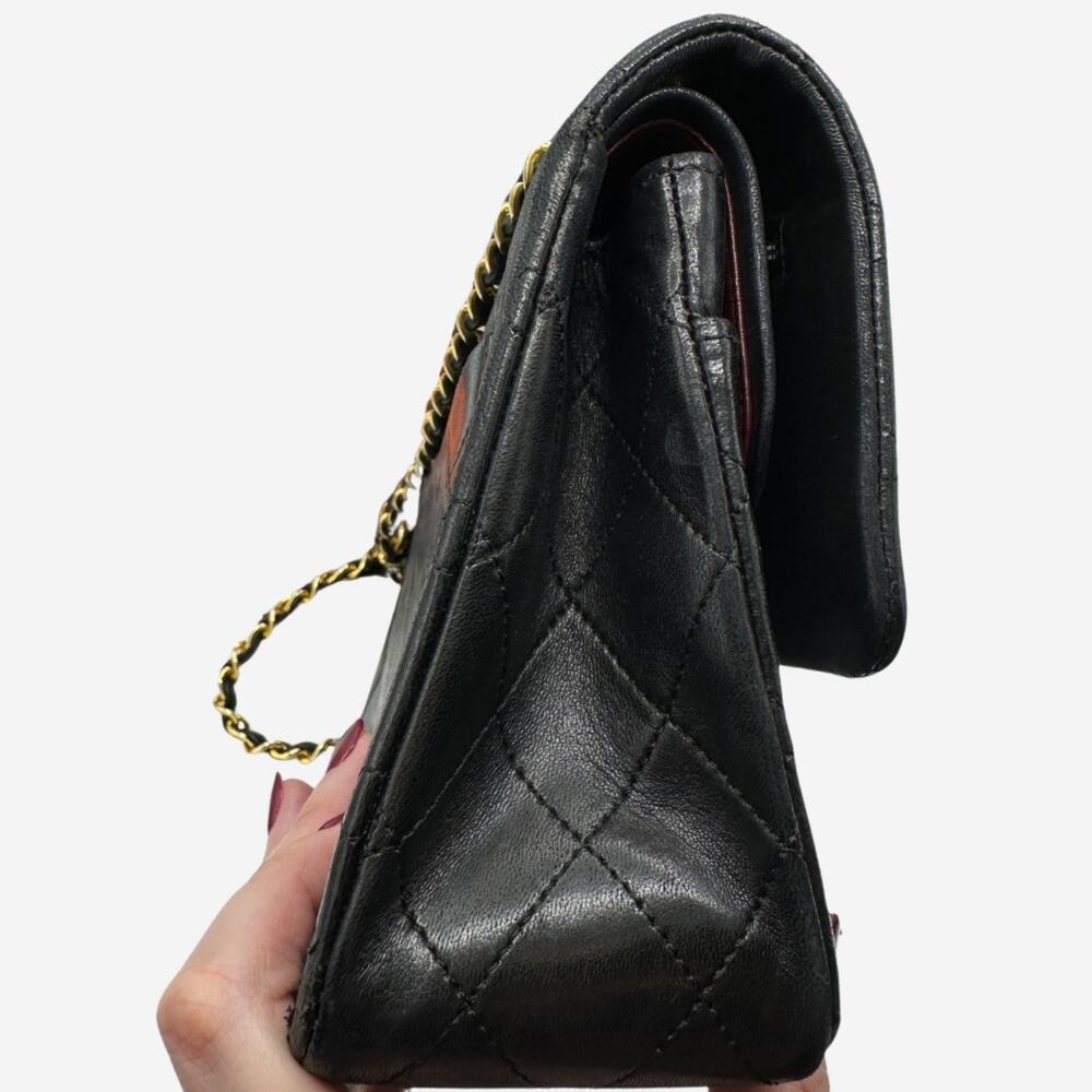 Vintage Authentic Chanel Lambskin medium Classic Double flap with 24k gold - Picture 6 of 16